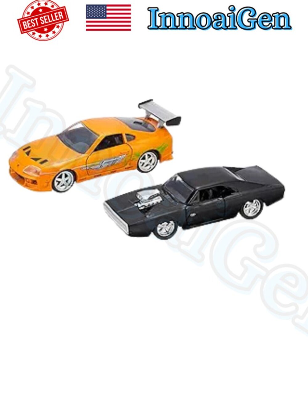 Jada Fast & Furious Dom's Dodge Charger & Brian's Toyota Supra Die-Cast 1:32 NIB